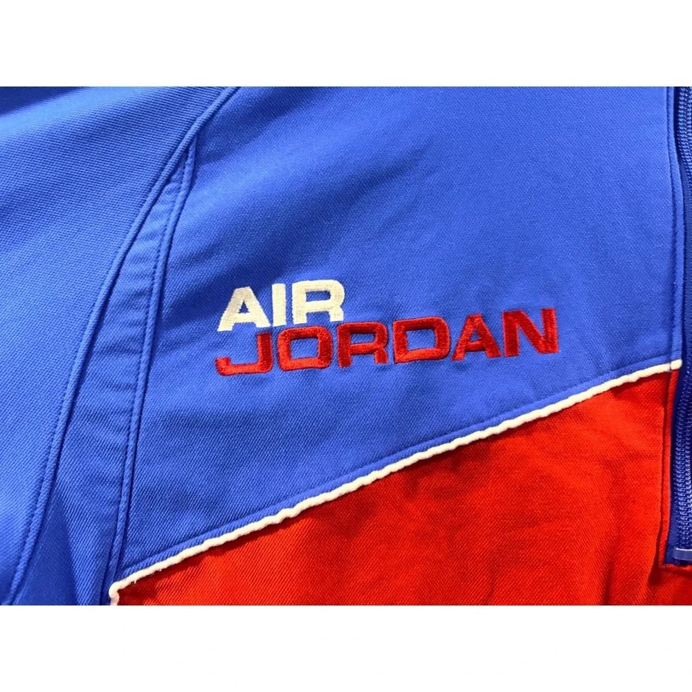 Vintage Air Jordan 23 Quarter Zip Warmup Shirt Mens XXL Blue Red Colorblock